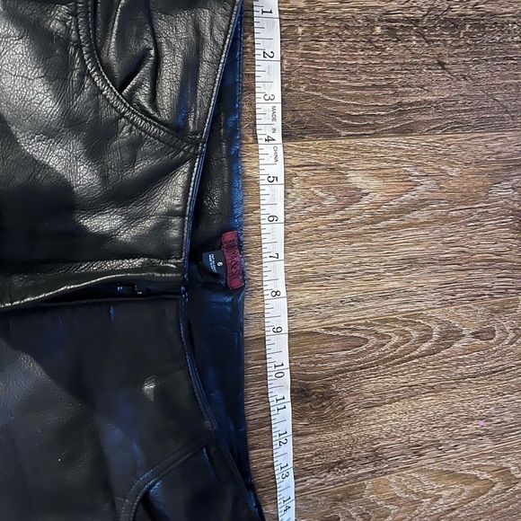 VINTAGE black leather pant size 6 straight leg - Picture 6 of 10